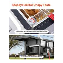Outdoor Propane Deep Fryer, Dual-Tank 8QTx2 Commercial Fryer, Stainless Steel Cooker With Foldable Platform, Dual Basket, And Heat Adjustment, Floor Standing Fryers For Restaurant Home Snack Bar - 8QTx2 - View 6