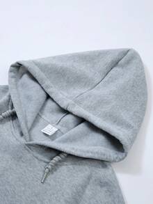 Conjunto de 2 sudaderas y pantalones casuales de talla grande para mujer, sudadera con capucha y pantalones deportivos rosas con estampado de raíz de loto, cómodo. - Gris - Ver 7