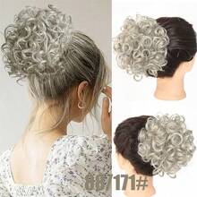 Synthetic Messy Bun Hair Piece 60g Elastic Drawstring Loose Wave Curly Hair Buns Hair Piece Extensions For Women Dark Brown - Dark Brown - View 18