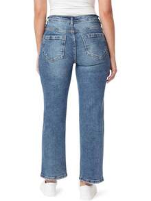 Kensie Jeans The Ella High-Rise Straight Leghalloween - Melboune With Destruction - View 5