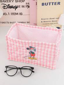 Disney 1个装大容量化妆篮，绣有米妮米奇图案，桌面收纳篮，办公杂物收纳篮，桌面收纳篮，化妆品收纳篮，护肤品收纳篮，婚礼伴娘礼物，妈妈礼物，生日礼物，送给朋友和老师的礼物，家居装饰，浴室客厅卧室装饰。