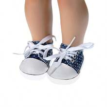 MSYO 1 双 7 厘米娃娃系带休闲百搭娃娃鞋，波尔卡圆点设计，多种款式可选，适合 18 英寸美国女孩娃娃，生日礼物、节日礼物、玩具礼物、圣诞礼物、新年礼物 - 彩色 - 查看 9