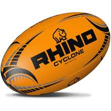 RHINO Cyclone Rugby Ball (Fluorescent Orange) - 100% Mixed - (RD1451) - Orange - View 2