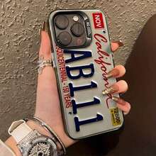 Teléfono móvil con placa de matrícula de Nueva York, diseñado con el horizonte de la ciudad y letras en negrita, adecuado para los modelos 16, 15, 14, 13, 12 y 11 Pro, hecho de material de TPU y resistente a los golpes. Entusiastas de los viajes, amigos, familiares, cumpleaños, vacaciones y ocasiones especiales. - Negro - Ver 7