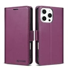 Flip Wallet High-Quality With Card Slot Kickstand Strong Magnetic Flip Artificial Leather Case ForiPhone 17 Pro Max 17 Air 16 16e 15 Pro 14 Plus 13 Mini 12 Pro 11 X XS XR XS Max 7 8 Plus SE2 SE3 ForSamsung Galaxy S25 S24 Ultra S23 FE S22 Plus S21 S20 A07 A17 A56 A55 A54 A53 A52 A51 A36 A35 A34 A33 - Burgundy - View 2