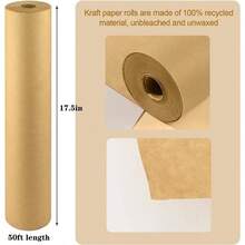 Papel de carnicero marrn para ahumar carne, 17.5x 50 pies, rollo de papel de carnicero de grado alimenticio, sin encerar, sin blanquear para envolver carne - marrón 50 pies - Ver 3