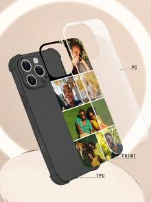 1pc Customized Photo Phone Case Compatible With Iphone 16 Pro Max/17 Pro Max/17 Air/17/15 Pro, S24 Ultra/S25, Suitable For Father, Mother, Couple, Pet, Child, Friend, Ideal Gift For Him, Her, Boyfriend, Girlfriend, Family, Friends, Grandparents, Anniversary, Birthday - Black - View 7