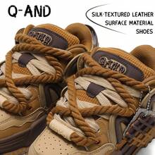 Q-AND  Geometric  Patchwork    Sporty  Beach    Fabric    Asymmetrical    Sneakers  Home    All Season  Original - màu caramel - Xem 5
