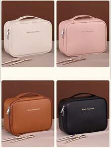 1pc Multi-Functional PVC Cosmetic Bag, Summer Travel Makeup Organizer Bag, Waterproof Bathroom Storage Pouch, Can Hold Skincare, Makeup Brushes, Eyeshadow Palette, Powder, Lotion, Lipstick, Jewelry, Bridesmaid Gift, Mother's Day Gift, Friend Gift, Teacher's Bag, Vanity Bag - Multicolor - View 9