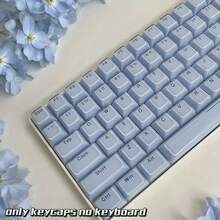 136 Keys Full Set Jelly Blue Keycaps, ABS Material Fashionable Design - Perfectly Fit 61/64/75/87/98/104 Mechanical Keyboards | Enhanced Aesthetics, Glossy Effect, Cute Keycaps - Only Keycaps - View 3