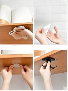 必备旋转挂钩，1 件套橱柜下翻转挂钩，斋月圣诞节烹饪终极收纳神器，免钻孔，轻松安装 - 彩色 - 查看 9