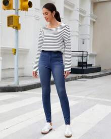 GRAPENT Skinny Jeans For Women  High Waisted Pull On Elastic Waist Soft Stretchy Denim Pants Sweatpant Jeggingshalloween - Bright Cobalt Blue - View 8