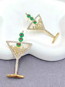 1 Pair Handmade Fashion Women's Cocktail Glass Earrings, Creative Champagne Cup Earrings Perfect For Parties And Holidays, Great Gift - Cup - View 8