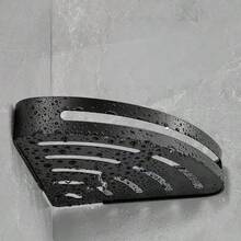 1 pieza Estante de ducha de esquina sin taladro - Caja de almacenamiento adhesiva para champú, jabón y artículos de baño esenciales