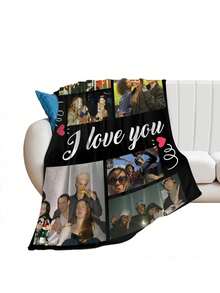 1pc Customizable Photo Blanket, Upgraded And Thickened Fabric, Soft And Comfortable, Can Be Used In Bedroom, Living Room And Other Occasions, Can Be Used As Valentine's Day For Housewarming, Sofa, Bed, Car, Tea Room, Bedroom, Bathroom, Living Room, Dining Room - Photo - View 5