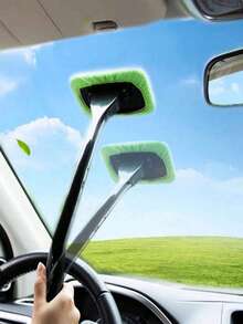 A Two-In-One Windshield Wiper Set With Interchangeable Heads – A Fog-Resistant Wiper And Dust Removal Tool, Perfect For Clear, Transparent Windows – Suitable For Car Washing And Glass Cleaning.