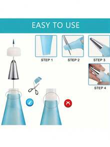 Bộ dụng cụ trang trí bánh bằng thép không gỉ 21 món - Đầu bắt kem, túi bắt kem, khớp nối và dụng cụ gạt kem | Bộ dụng cụ làm bánh đa năng cho tháng Ramadan, Ngày lễ tình nhân, Lễ Tạ ơn, Năm mới và đám cưới - Nhiều màu - Xem 2