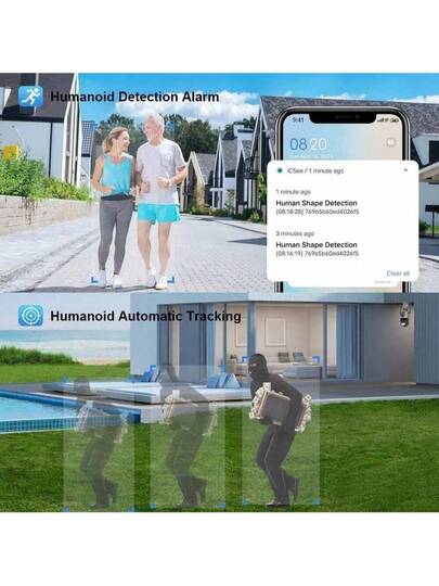 4K 8MP Dual Lens Screen IP Camera Wifi Waterproof IR Night Vision Auto Tracking Surveillance Cameras ICSEE App view 5