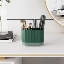 Toothbrush Holders For Bathrooms, Plastic Tooth Brush Holder With Drainage And Drip Tray, Shower Toothpaste Holder Stand Organizer Caddy, Bathroom Accessories Decor - Green - View 7