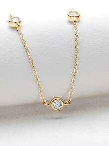 XUJIA 一件时尚简约新娘首饰，925纯银圆形切割，镶嵌2.5毫米（0.06克拉）/4毫米（0.3克拉）莫桑石，配有女士项链，适合万圣节派对、圣诞节、送给女朋友或作为生日礼物。 - NMO-002 - 查看 6