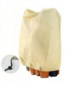 1 capa para plantas de inverno com zíper com cordão, cobertor resistente contra geada para plantas, capa de proteção para plantas em vasos, à prova de vento e anticongelante para arbustos no inverno, capa à prova de insetos para flores de jardim ao ar livre, à prova de vento, proteção respirável contra geada para árvores e arbustos, para proteção contra geada durante a extensão da estação, proteção contra sol, pássaros e insetos - design com cordão fácil de colocar