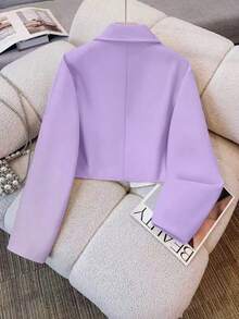 Women's Casual Regular Jacket, Suitable For Autumn, Winter, And Spring - Mauve Purple - View 2