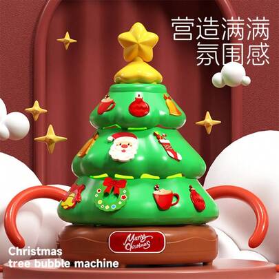 2025 New - Christmas Tree Light & Music Automatic Bubble Machine Toy, Rotating Light Decor - Girls' & Boys' Game, Birthday Gift, Holiday Gift, Christmas Gift, Gift, Present