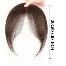 Other Hair Accessories: 1 Piece Elegant Straight Synthetic Fiber Bangs Wig - Heat Resistant Adjustable Net Cap, Natural Daily Style Smooth Straight Hair - màu đen - Xem 5