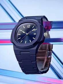 TOMI TOMI Gift Set High-End Minimalist Business Men's Watch, Matte Oil Plastic Strap Striped Dial Quartz Watch, Fashion Men's Watch Set Suitable For Daily Life, Holiday Gifts, Father's Day, Christmas