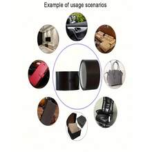 1 Roll Of Cushion Repair Tape, Strong Black Cloth-Based Tape, Sofa Imitation Leather Repair Patch, Sofa Repair Tape Kit, Self-Adhesive Imitation Leather Repair Tape, Suitable For Sofa And Car Seat Cushions, Durable Patches, Suitable For Holes And Carpets In Hotels - Đen-1 - Xem 5