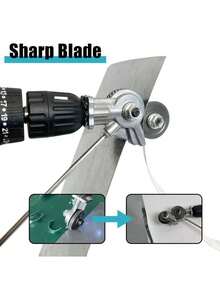 重型金属切割钻头附件 - 手动钻床剪板机，无需组装，用于切割薄板、铝、钢、铁 - 兼容标准钻床 - 工业车间和 DIY 项目，金属加工工具，坚固的工具设计，耐用的结构，铝切割，紧凑的设计，高强度材料，钣金剪，家庭车间用户 - 彩色 - 查看 6