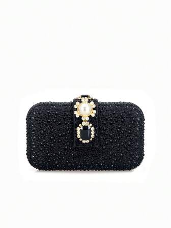 2025 Ny Dam Strassutsmyckad Aftonkuvertväska, Europeisk & Amerikansk Stil Lämplig För Bankett, Fest, Bröllop