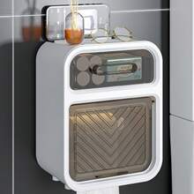 1pc Wall-Mounted Tissue Box, Waterproof Toilet Paper Holder, Bathroom Tissue Roll Dispenser, Facial Towel Storage Box, Suitable For Bathroom, Kitchen, Christmas, Mother's Day, Valentine's Day Gift - Multicolor - View 7