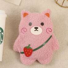 1 pieza Botella de agua caliente antipelusa de peluche, sin necesidad de electricidad, se calienta con agua, simple y rápido, portátil, lindo calentador de manos de dibujos animados antiexplosión