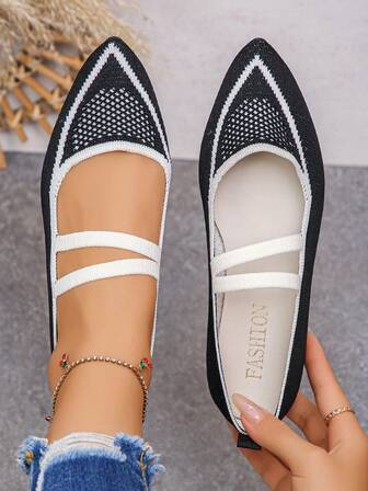 Women's Breathable Knit Casual Flat Shoes