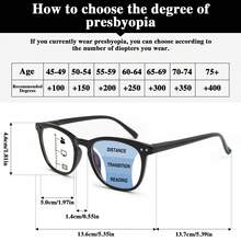 1pc Super Lightweight Large Frame Progressive Multifocal Reading Glasses, Leopard Print Design, With High-Quality Spring Hinges, Suitable For Men And Women Daily Reading - Black - View 10