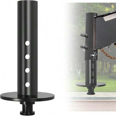 5th Wheel To Gooseneck Adapter,30,000lbs Large Load Capacity Gooseneck Coupler,Ideal For Semi- And Pickup  With 4" Round Tube,Black  Coated Fifth Wheel Adapter