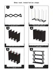 1 4-Tier Bookshelf Or Shoe Rack For Entryways, Hallways, Bedrooms And Dormitories, Black/White, Can Be Used As A Bookshelf, Shoe Rack, Easy To Assemble, Sturdy And Durable, Foldable Shoe Rack, Thickened Plastic Material Saves Space, Adjustable 4-Tier Folding Shoe Rack, Suitable For Entryway Wall Cabinets And Hallways, Small Shoe Rack