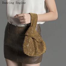 Dancing Engine Shiny Rhinestones Handmade Crystal Evening Clutch Bag Purses And Handbag  Studded Designer Handbag, Crystal Clutch Purse - Vàng - Xem 1