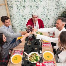 AFYPRTY 1pc Christmas Table Runner Christmas Party Decoration Table Runner Merry Christmas Tablecloth Polyester Cloth Party Table Runner Christmas Gift Dining Table Decorative Tablecloth Suitable For Christmas Party New Year Decoration - Black - View 7