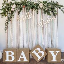 Oaoleer 4 Pcs Burlap Print Baby Shower Boxes For Gender Reveal Party Gender Neutral Baby Shower Centerpiece Decor - Burlap Grain Baby Cubes Baby Blocks With Letters, Rustic Baby Shower Decorations - ĐỨA BÉ - Xem 10