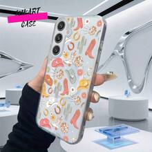 Funda magnética para teléfono con diseño de botas vaqueras estilo western para Samsung Galaxy S22, S23, S24 Plus, FE y Ultra. Resistente a golpes, de acrílico y TPU, transparente. Ideal para regalar a la familia. - transparente - Ver 3