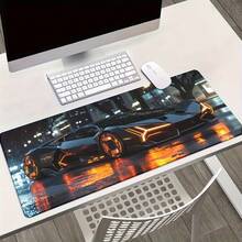 Futuristic Sports Car HD Printed Desk Mat, Non-Slip Rubber Bottom Gaming Mouse Pad, Multi-Purpose Keyboard Pad, Suitable For Office Or Gaming Setup, Ideal Gift For Family And Friends, Gaming Desk Accessories