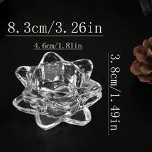 1pc Lotus Candlestick Crystal Ornament, European Style Crystal High Footed Candlestick, Interpreting Western Romantic Style, Western Traditional Crystal Lotus Candlestick, Long Lasting Lamp Candlestick, European And American Style High Footed Candlestick