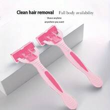 Smooth Glide 6-Layer Stainless Steel Razor For Women - Portable, Fragrance-Free Body Hair Removal Tool With Flexible Head,With Storage Box - Pink - View 5
