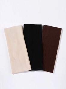 3pcs Plain Color Stretchy Soft Sports Headband For Women, Suitable For Workout, Yoga, Washing Face, Makeup, Eye Mask, Outdoor, Party, School Stuff, College, Headbands Fall Winter Hair Band Hair Accessories For Women For Vacation Outfits Woman Elegant Scarf Women Bandanas Soft Headwrap - 多色 4 - 查看 1
