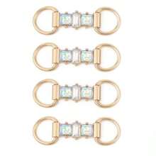 ZYDS 4 Pcs Crystal Bini Connecs Metal Buckle Bra Swimwear Connecs Cls For DIY Clothes Shoe Bag Decoran - 如圖 - 查看 1