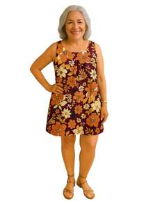 Paula Flower Grandma's Dress - Traditional Cold Knit Dress (Garter) - Printed - 查看 2