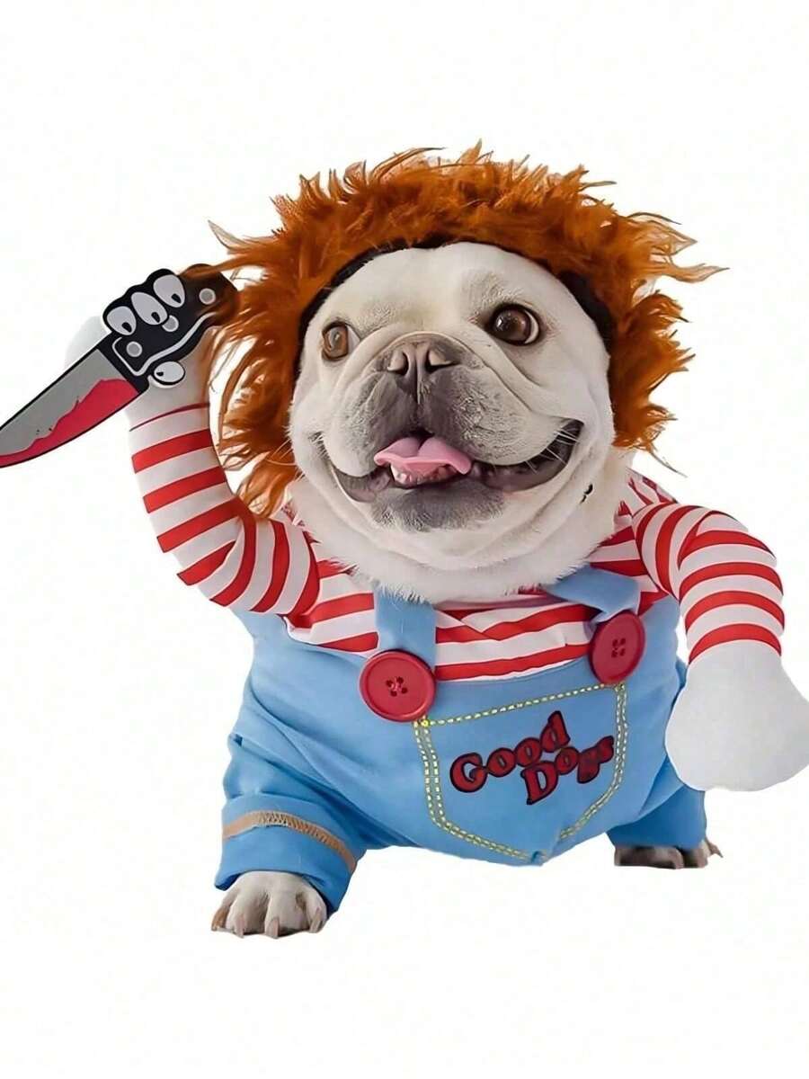 1pc Pet Funny Trick Costume, Dog Chef Outfit, Holiday Essential Pet Halloween Costumes, Fun Dog Gifts, Suitable For Cats, Small And Medium Dogs