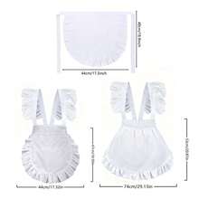 1pc Ruched Maid Style Kitchen Apron, Women's Cooking Apron, Household Cleaning Apron, Cooking Apron, European Style White Apron, Maid Pleated Apron, Daily Half-Body Waitress Apron, Home Living Holiday Decor, Holiday Apron, Kitchen Accessories, Suitable For Kitchen, Bathroom, Home, Outdoor